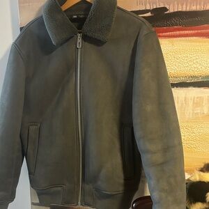 Men's Green Grey Bomber Jacket